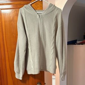 Yozy tan Knit Zip-Up sweater